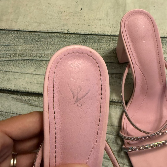 Windsor pink sparkly open toe heels. 7.5 - Picture 3 of 7